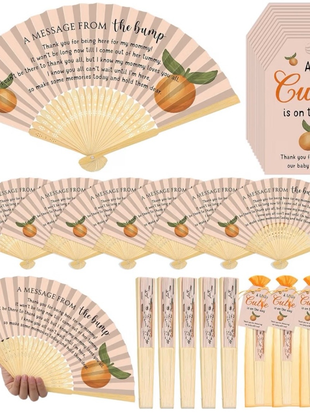 50 Sets Cuite Baby Shower Hand Fans